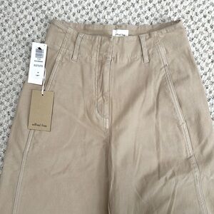 NWT Aritzia Wilfred Free - Ascendant Pants High-Rise, Sz 00 Olive Beige/Khaki